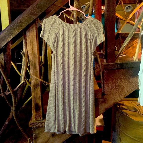 Style & Company, Sweater dress, short sleeve, size medium, color light brown. - Picture 2 of 5